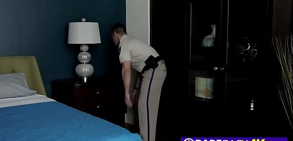  Gay teen trade his freedom for bareback anal sex with this hot officer.